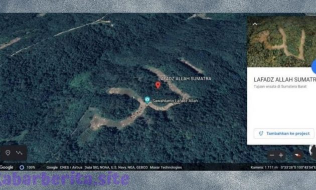 Viral Ditemukannya Lafadz Allah Tertangkap Satelit Google di Sawahlunto Sumetera Barat