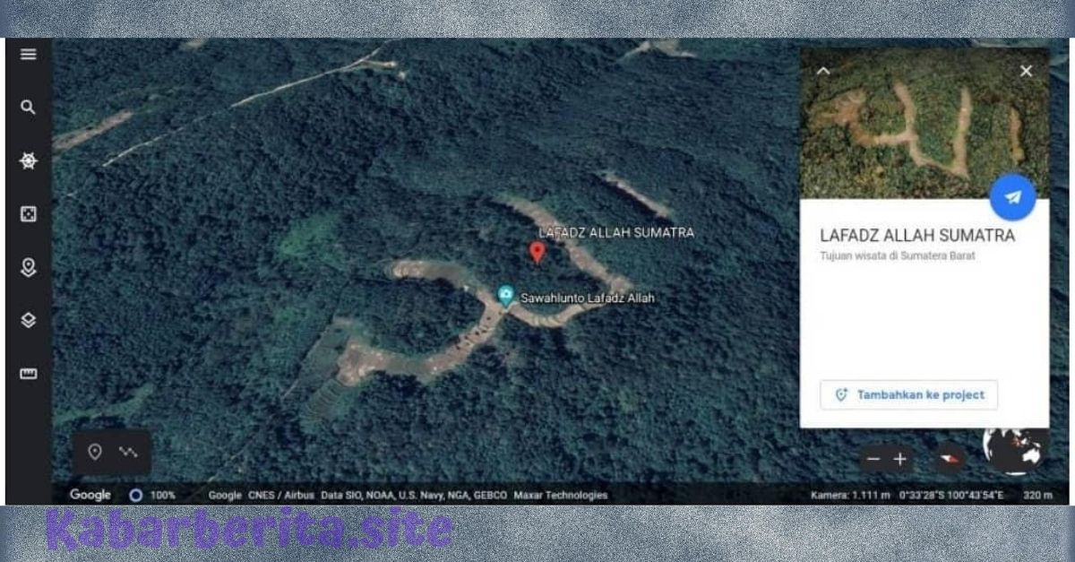Viral Ditemukannya Lafadz Allah Tertangkap Satelit Google di Sawahlunto Sumetera Barat