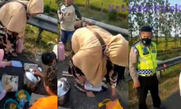 Viral Video Satu Keluarga Makan di Pinggir Tol Cipali Ini Panen Hujatan Warganet, Teryata Ini Alasannya..